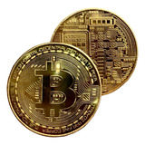 Moneda Físico Bitcoin De Metal Decorativa Premium 