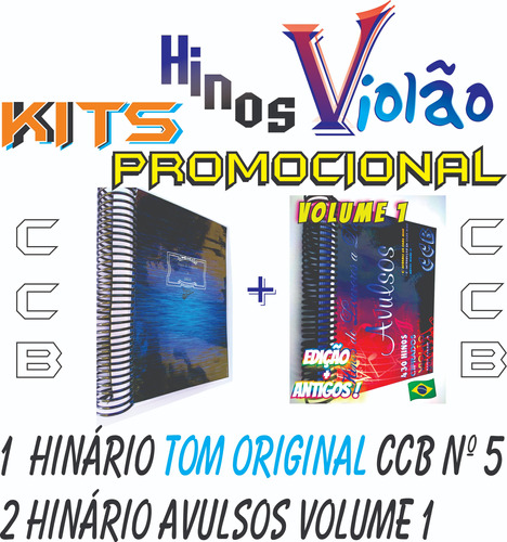 Hinário Cifras Ccb Tom Original + Hinário Avulso Vol. 1 Top 