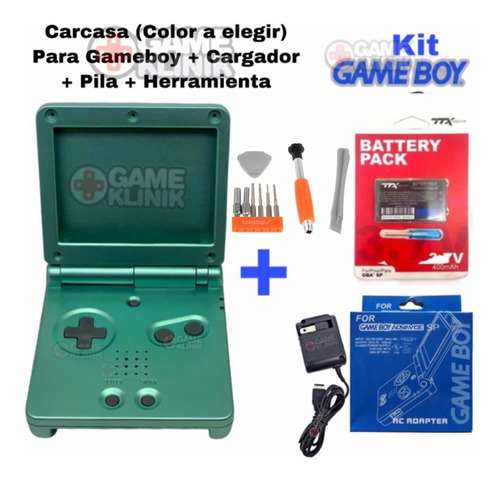 Carcasa Game Boy Advance Sp Gba Ki + Cargador + H + Extra 04