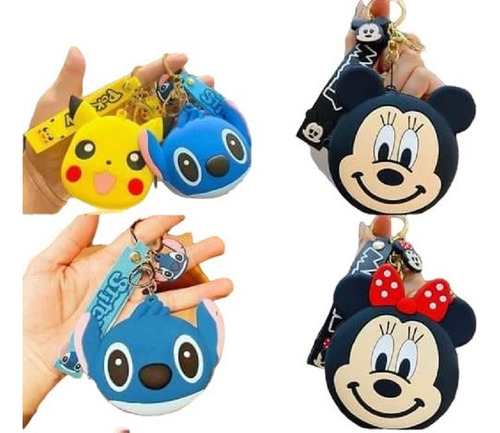 Monedero Diseño Llavero Stitch Mickey Disney Silicon Moda