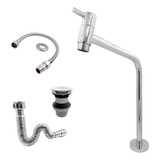 Kit Torneira Link Alta Metal Inox Engate 60cm Sifão Válvula 