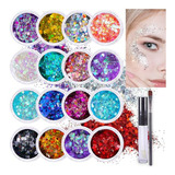 Kit De Glitter Holográfico Para Cuerpo - 16 Colores + Pegame