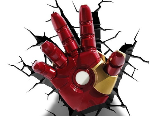 Aplique Mural 3d Diseño Mano Iron Man Lanzando Poder
