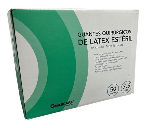 Guante Quirurgico Latex Esteril Con Polvo Nascare (5 Pares)