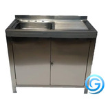 Tarja De 1 Tina Con Puertas Tipo Gabinete En Acero Inox