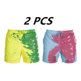 Pantalones Cortos De Playa Que Cambian De Color Para Hombre,