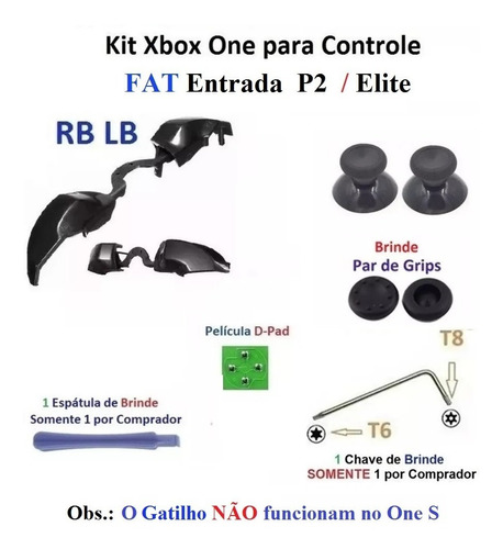 Kit Peças Reparo Controle Xbox One Fat P2 / Elite - Sl-72