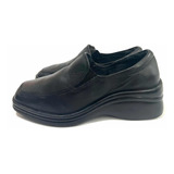 Zapato Taco Chino De Cuero Marca Vía Uno N*36 Negro Usado