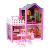 Casa De Muñecas 2 Niveles Incluye Muñeca Casita 70 Pcs