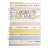 Caderno Logins E Senhas Colorido A5 80 Folhas