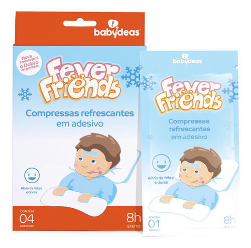 4x Compressas Alivio Da Febre Fever Friends Babydeas Vacina