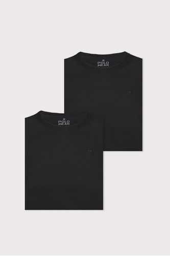 Kit 2 Camisetas Masculinas Pretas Básicas Polo Wear Preto