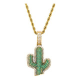 Gucy-collar Y Colgante Con Forma De Cactus, Cadena Color Dor