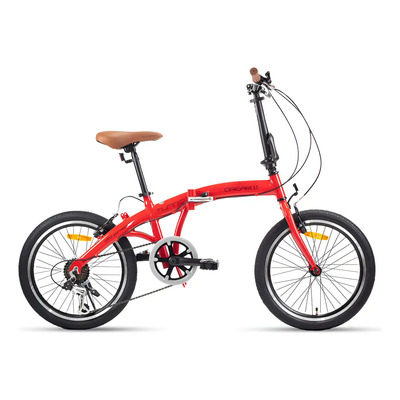 Bicicleta Urbana Plegable Turbo Origami 1.1 R20 Color Rojo