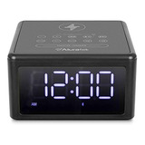 Reloj Despertador Con Radio Fm Con Bluetooth, Color Negro