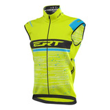 Colete Corta Vento Ciclismo Ert Team Unissex Amarelo/azul