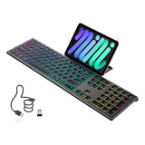 Ilaoliu Teclado Bluetooth Recargable, Teclado Inalambrico Re