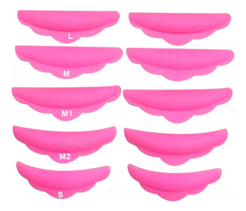 Bob De Silicone Pads P/ Lash Lifting Cílios - 5 Pares Cor Pink