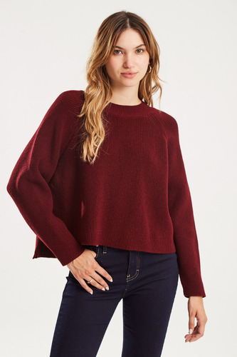 Sweater Tejido Acrilico Lavado Remolacha Koxis Mujer