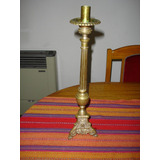 Antiguo Candelabro Religioso Bronce Labrado Decoracion O Uso