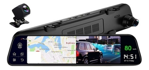 Dash Cam 4g 12 Pulgadas Coche Retrovisor Espejo Transmision