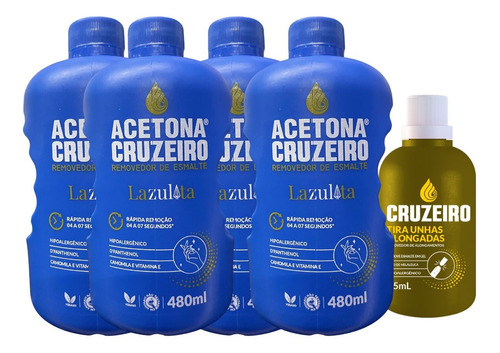 Linha Unhas Cruzeiro 500ml 4 Unid + Brinde