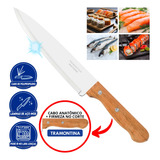 Cuchillo Dinámico Peixeira Para Sushi, Atún Y Sashimi, 8 Pulgadas, De Tramontina Dynamic Con Mango De Madera