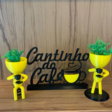 Kit Cantinho Do Cafe Decorativo Letreiro E Vasos Bob Robert 
