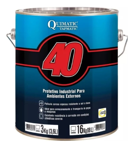 Quimatic 40 Protetivo Industrial Anticorrosivo 3 Kg