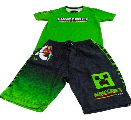 Conjunto Niño Camiseta + Pantaloneta Minecraft, Envío Gratis