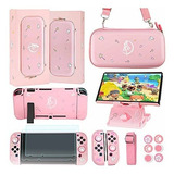 Kit Estuche Para Nintendo Switch Gutial X11 Con Stand -rosa