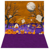 Fundo Fotográfico Pet Shop Cenário Tecido 1,20x1,70 Vertical Desenho Impresso Halloween Pet Shop Pet-78