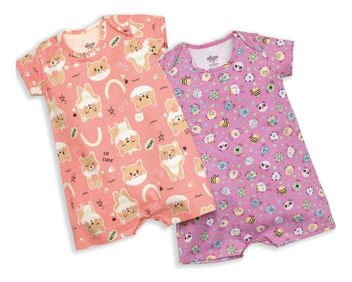 Kit Pijama Macacão Infantil Feminino Cute Elian