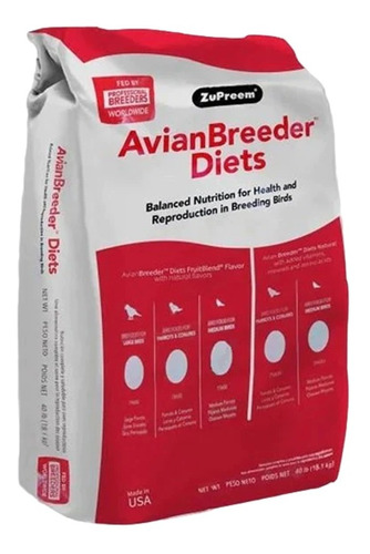 Alimento P/criadores De Aves Avian Breeder Zupreem 18.1 Kg