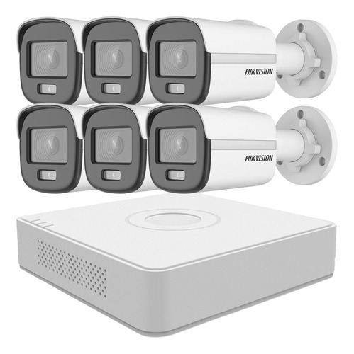 Kit Ip Hikvision Nvr 8ch Poe + 6 Cam Ip 2mp Colorvu Martinez