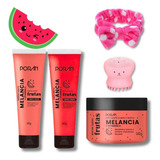 Kit De Beleza Sabonete Esfoliante Hidratante Porán Melancia