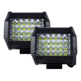 2 Faros Rectangulares 24 Leds C/estrobo Blanco 72w Tunelight