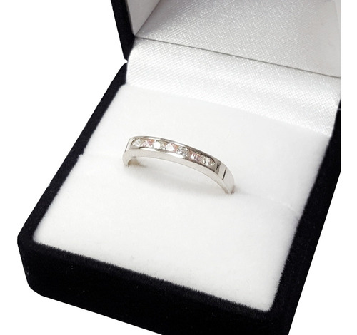 Anillo Plata 925 Con Cubic 1/2 Sin Fin Regalo Compromiso 