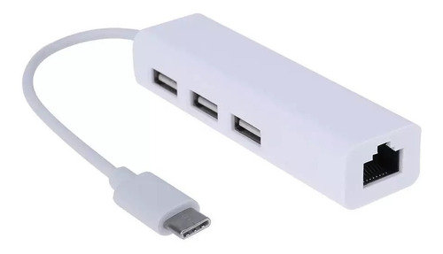 Adaptador Tipo C Hub Multipuerto 3usb +rj45 