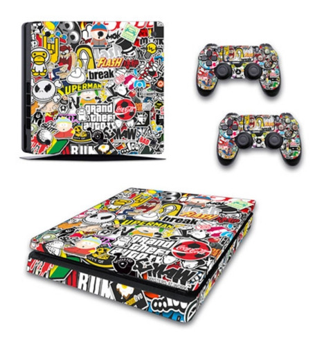 Skin Personalizado Para Ps4 Slim Sticker (0004)