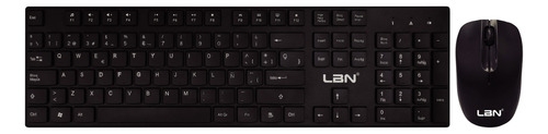 Kit Mouse Y Teclado Inalámbrico Silencioso Ergonómico Negro 