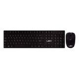 Kit Mouse Y Teclado Inalámbrico Silencioso Ergonómico Negro 