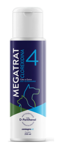 Shampoo Clorexidina Megatrat 4 250ml Centagro Antisséptico