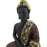 Imagem Buda Meditando Manto Dourado Casa E Decoração