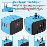 Vplong Convenient Travel Adapter With 4usb Chargers(3 Type A