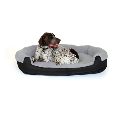 Cama Extra Grande Para Perro, Forro Suave, Color Negra\u002F Gris | Meses sin interés