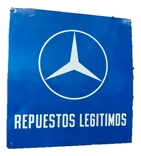 Cartel Mercedes Benz Enlozado Impecable 