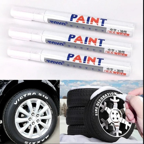 Plumon Pintura Letras Llantas Paint Auto Moto Llanta