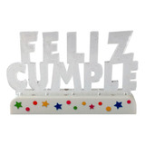 Adorno Torta Luminoso - Feliz Cumple Con Luz Led Y Glitter