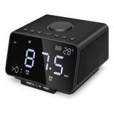 Reloj Despertador Led, Radio Fm, Con Reproductor De Altavoz